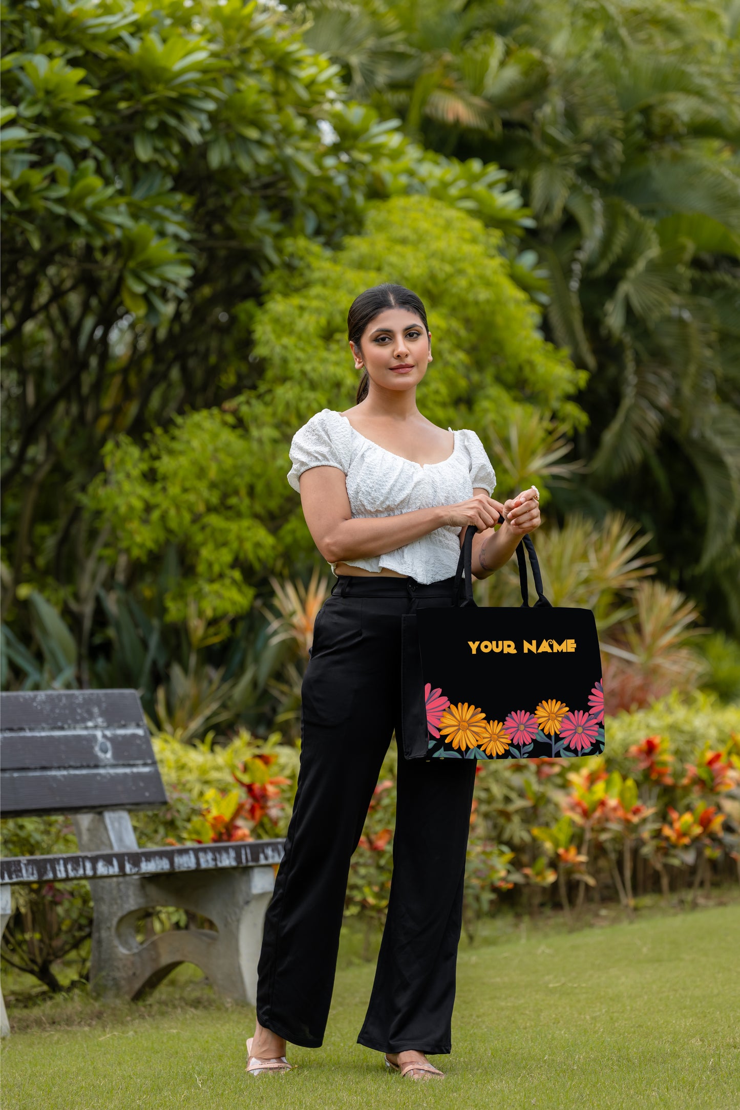 Customised Beautiful Floral Canvas Tote bag