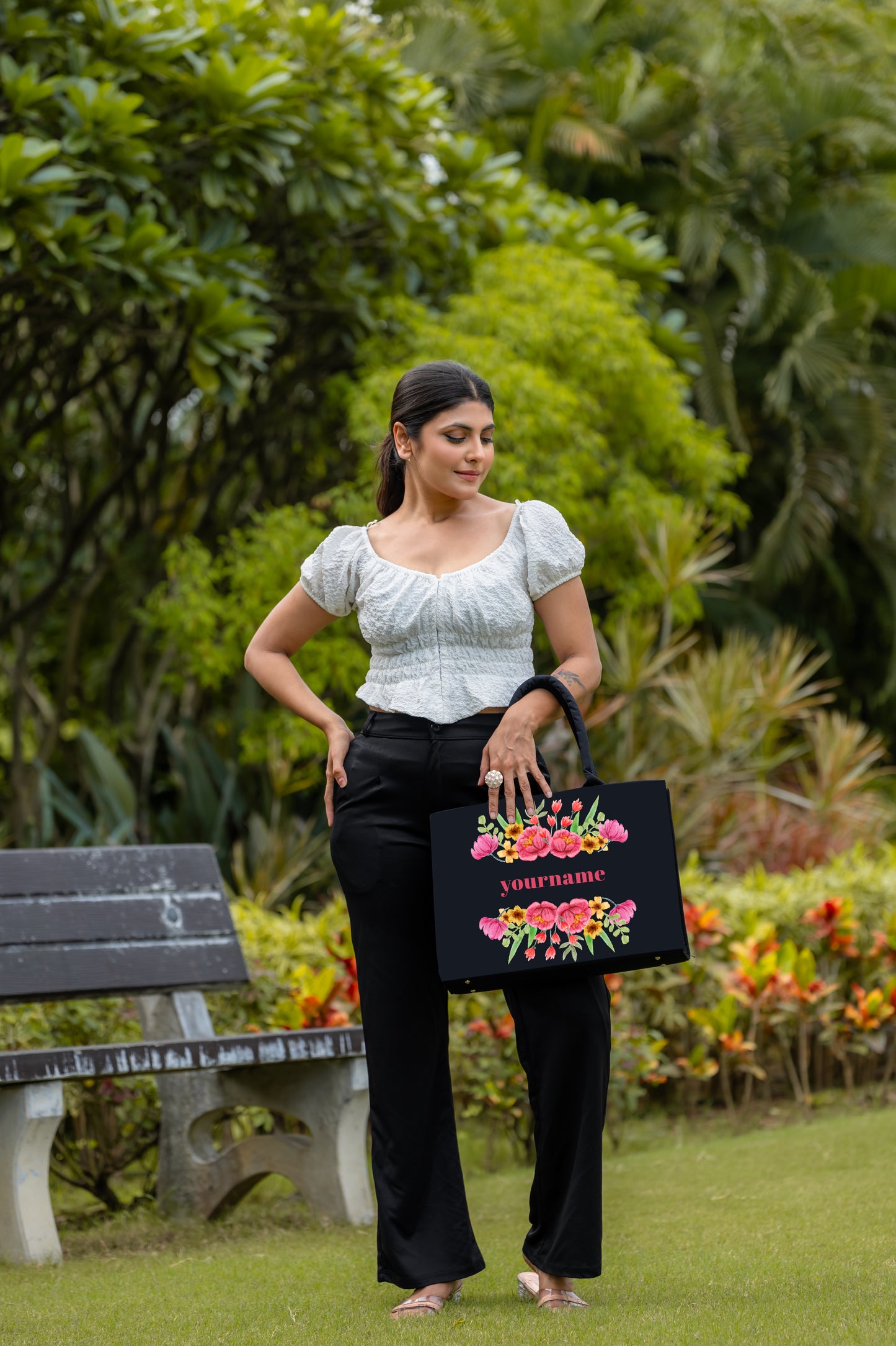 Customised Floral Flower Tote bag