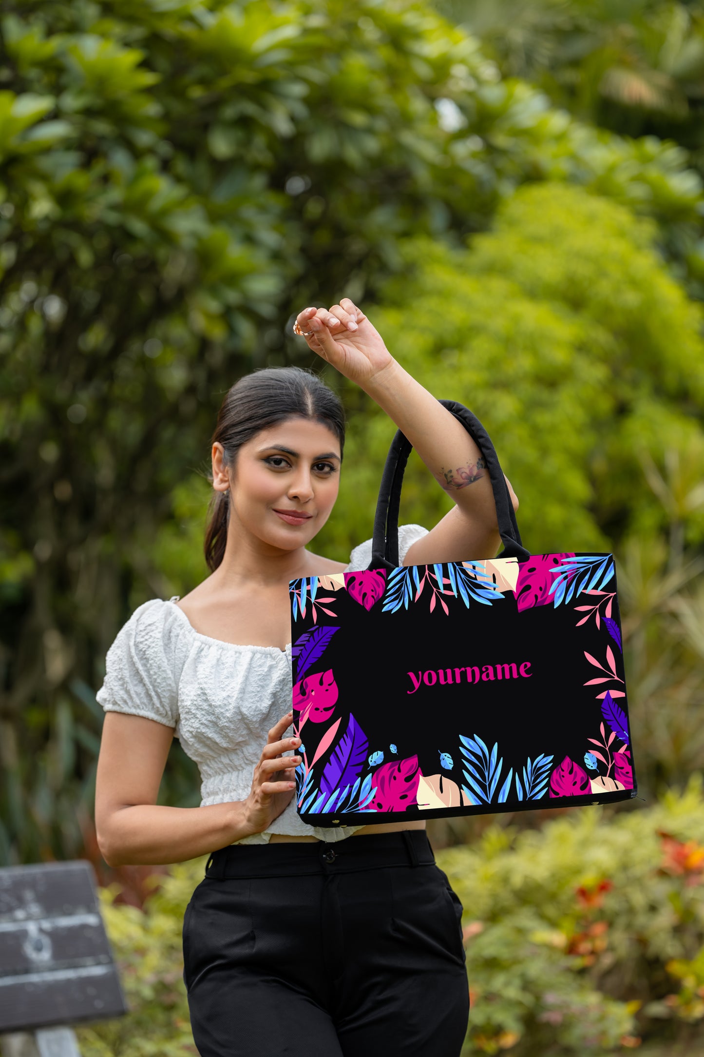Customised Purple Beauty Canvas Tote bag