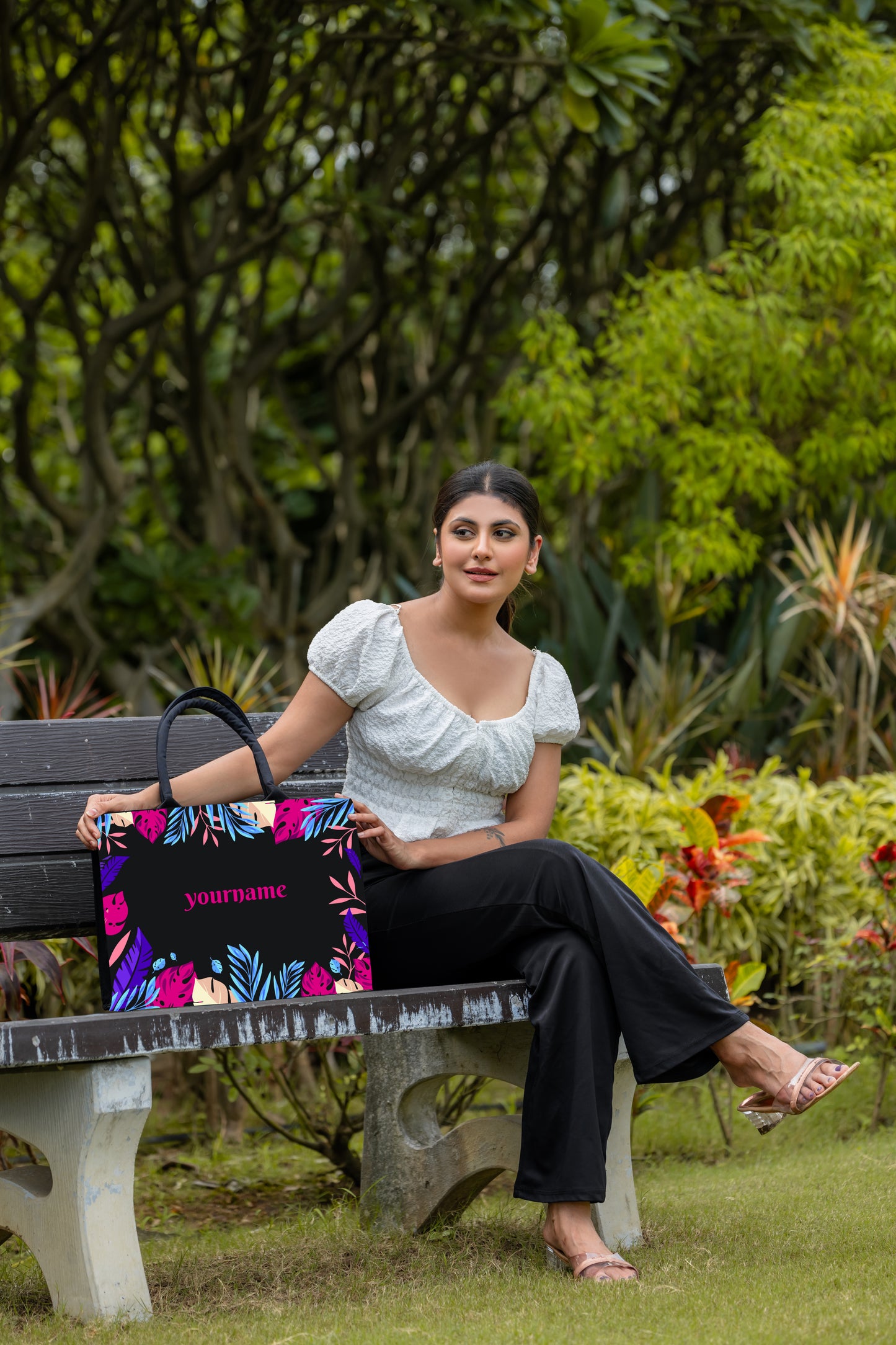 Customised Purple Beauty Canvas Tote bag
