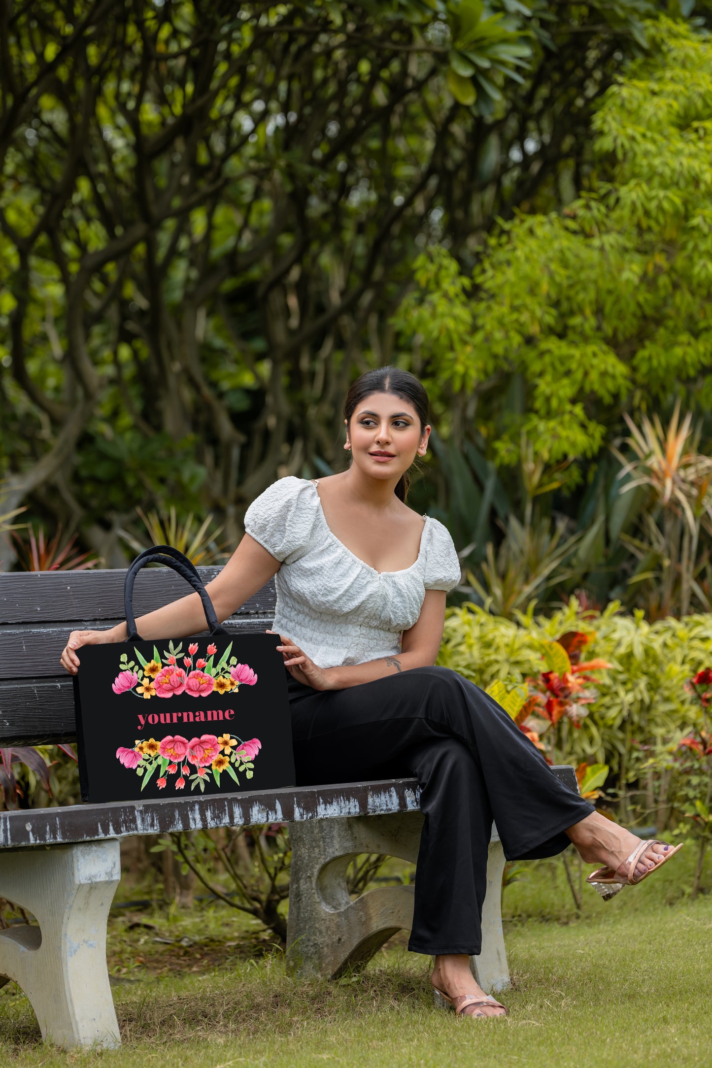 Customised Floral Flower Tote bag