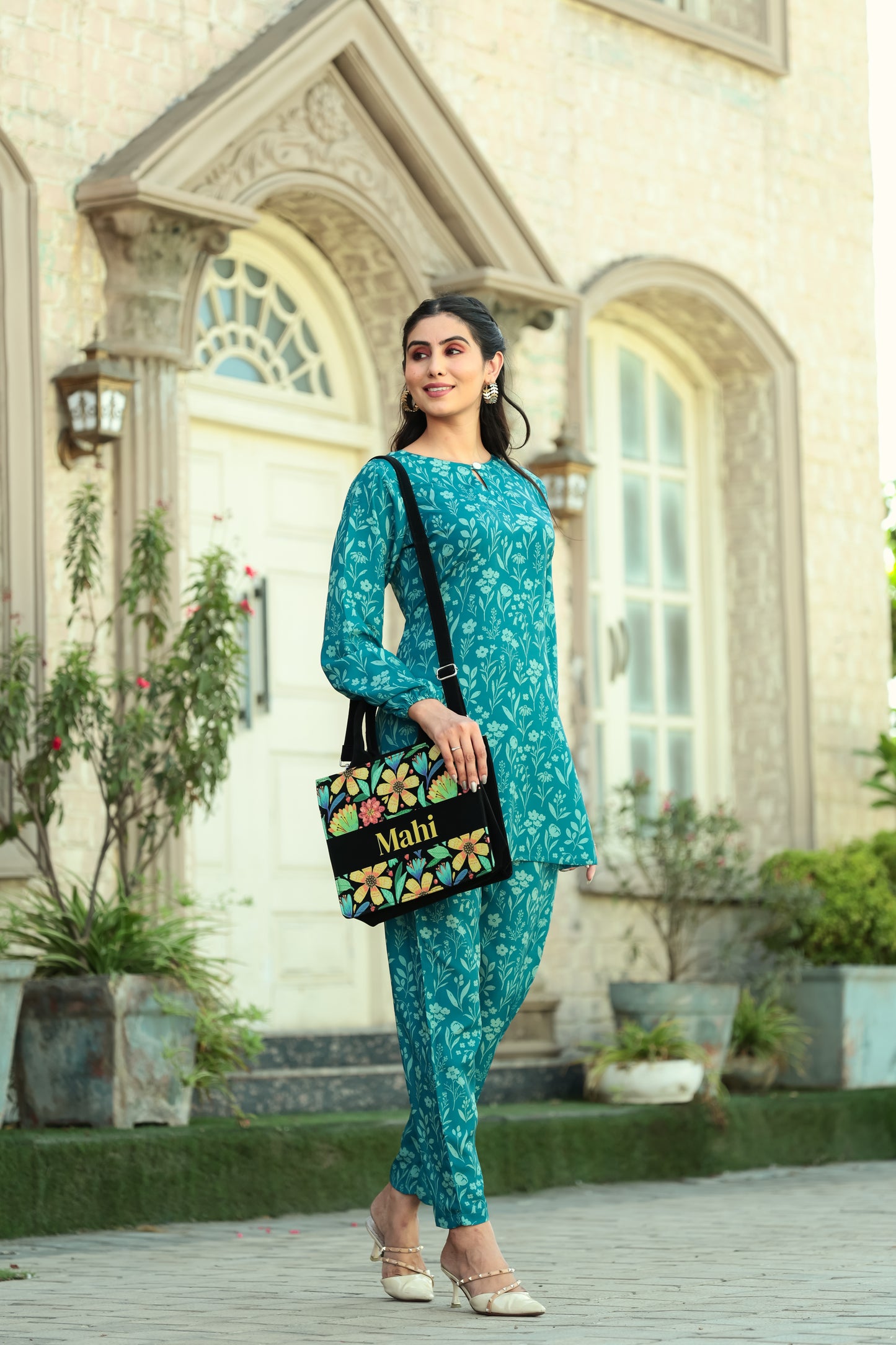 Customized Canvas Floral Mini Tote Bag