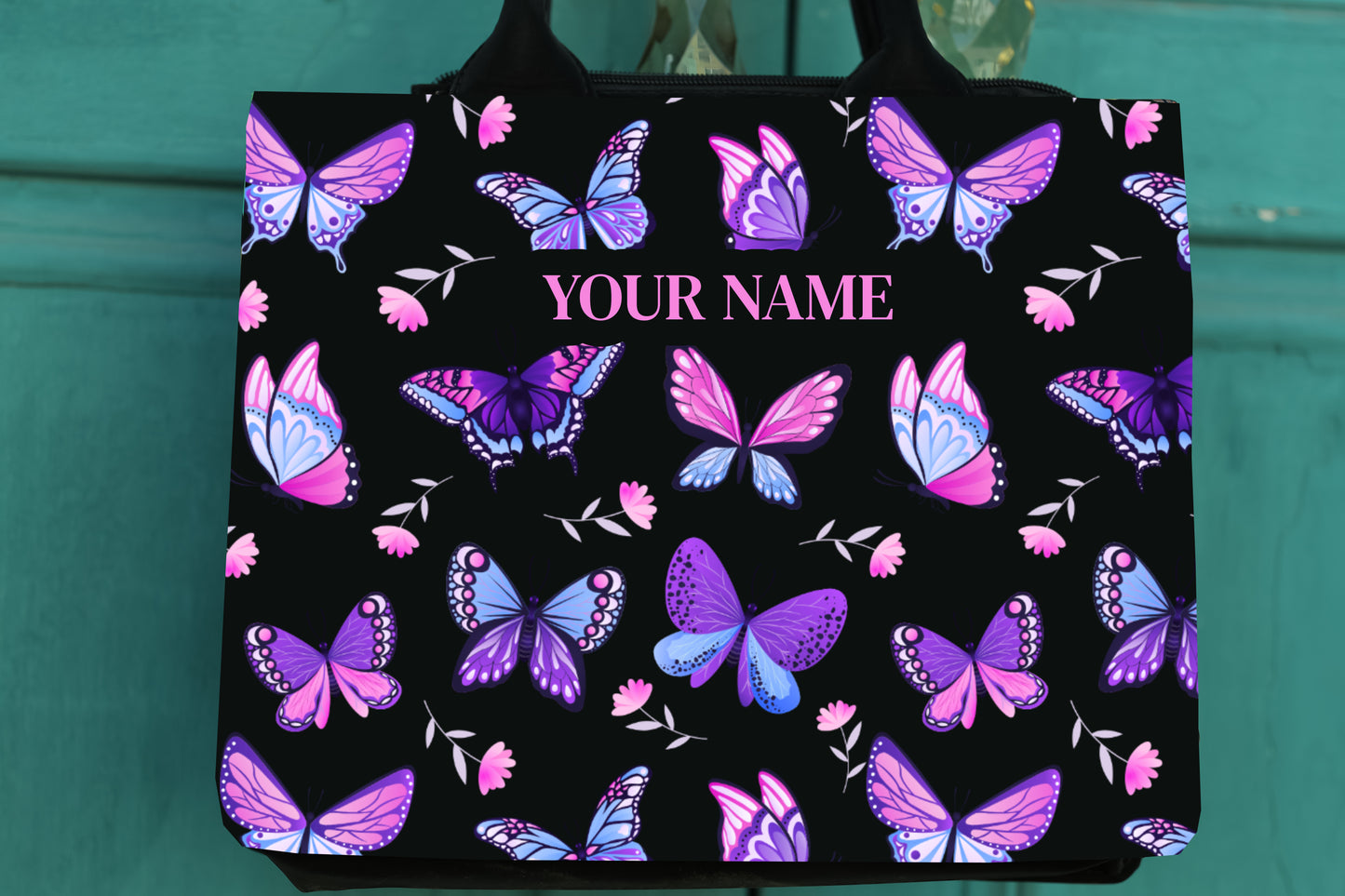 Customized Canvas Floral Flowers mini tote bag