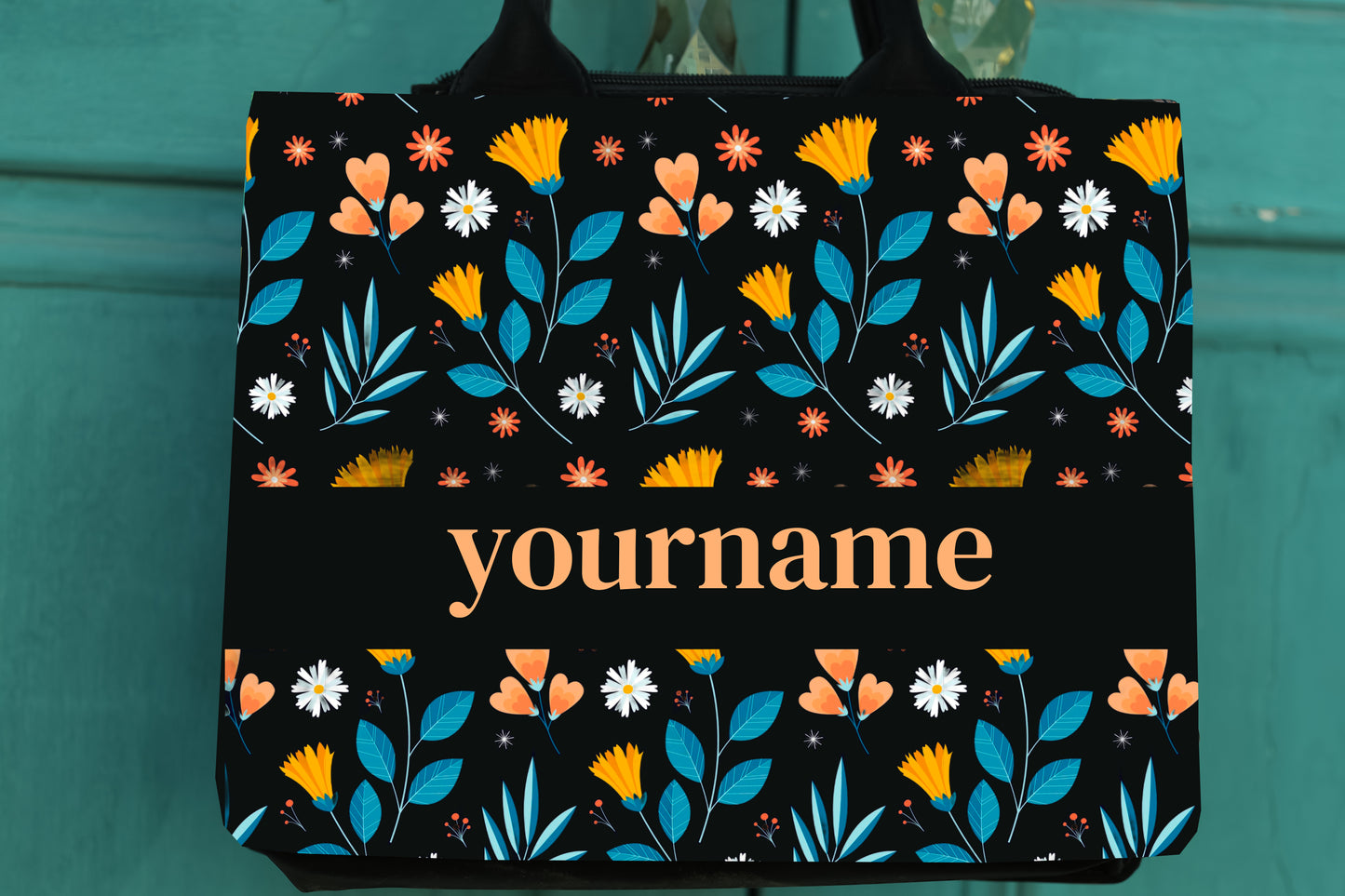 Customized Canvas Floral Flowers mini tote bag