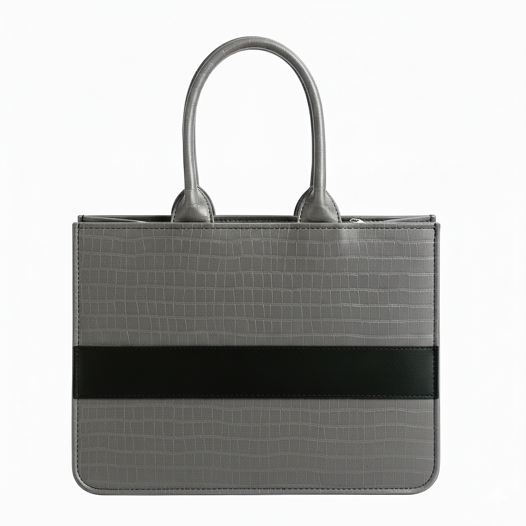 Customised Grey Croco Tote Bag
