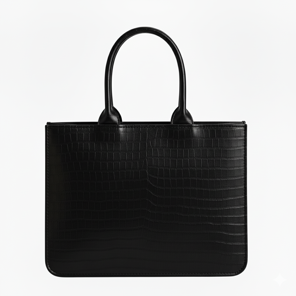 Customised Black Croco Tote Bag