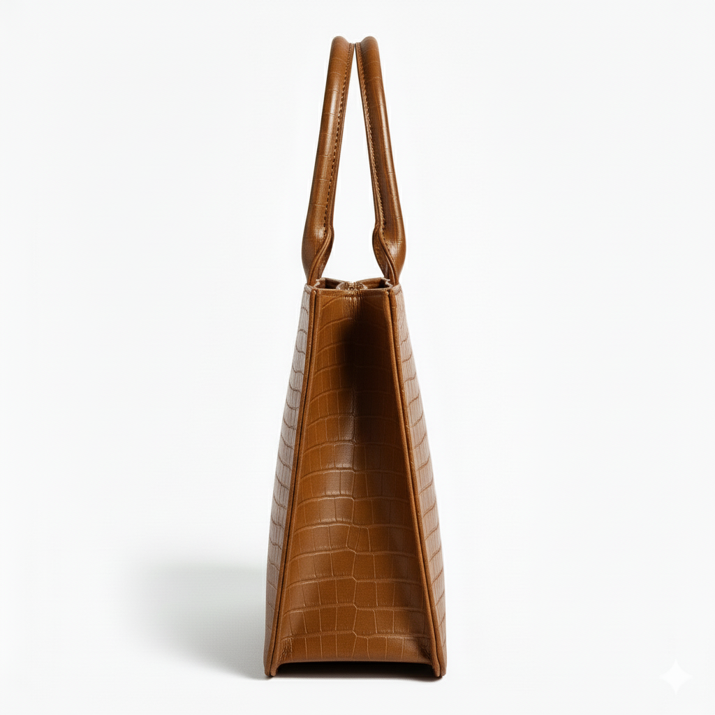 Customised Tan Croco Tote Bag