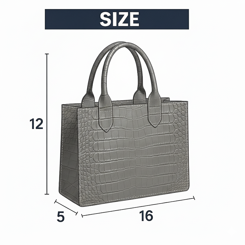 Customised Grey Croco Tote Bag