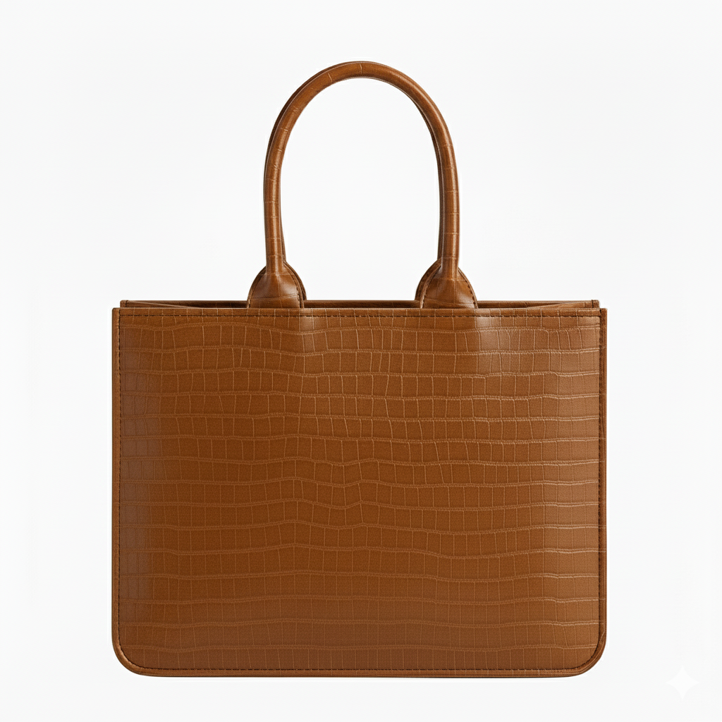 Customised Tan Croco Tote Bag