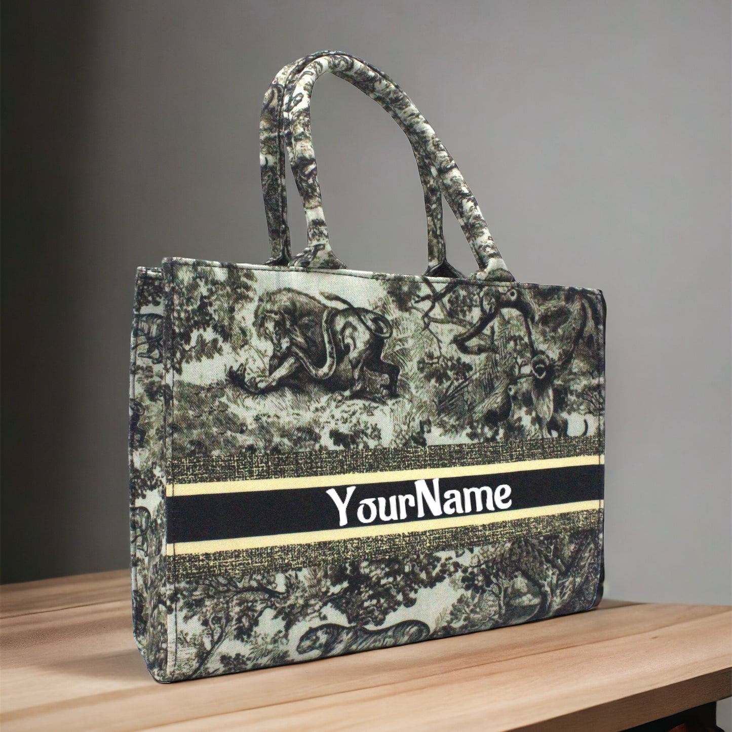 Customized Zoo Print Canvas Tote Bag