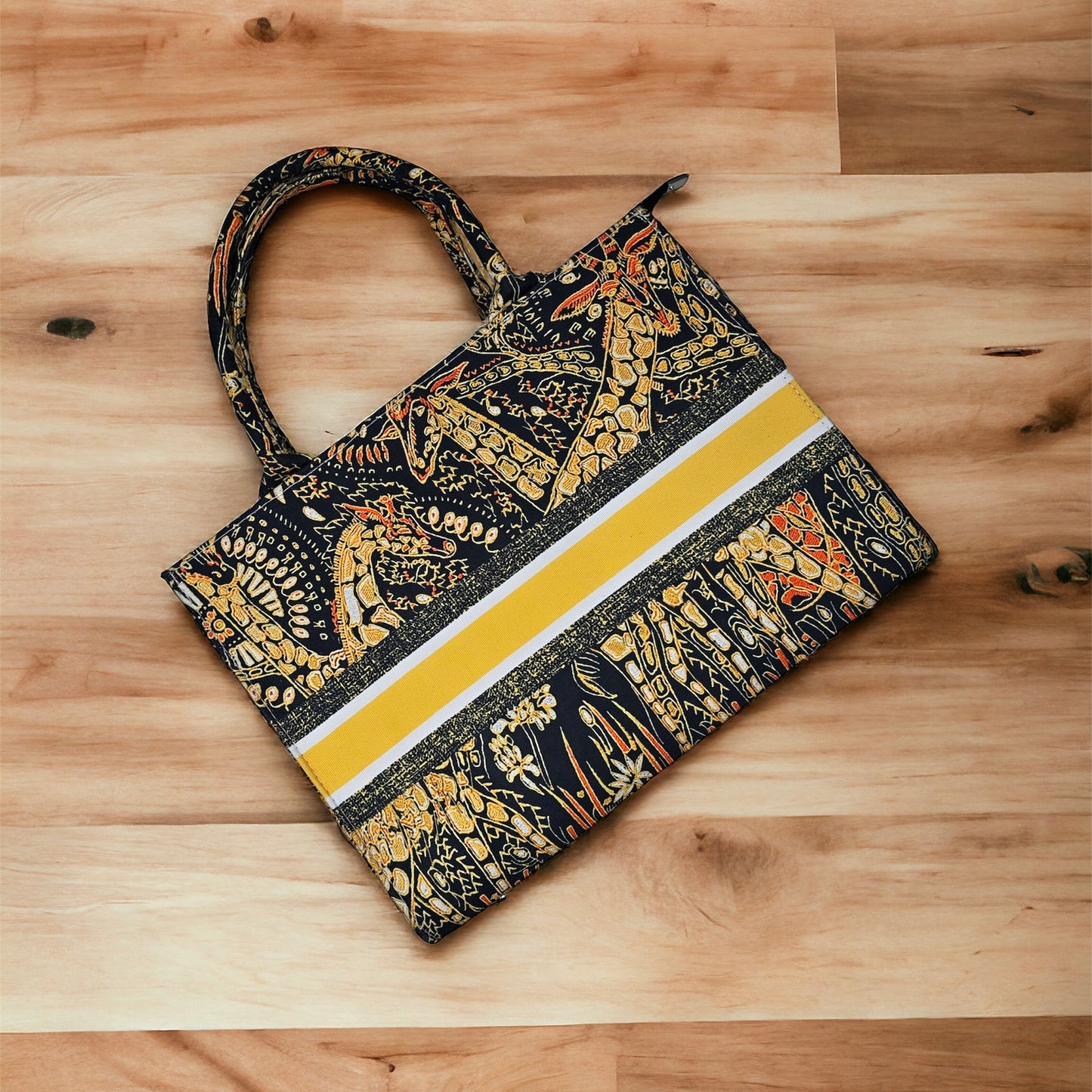 Customised giraffe Print Canvas Tote Bag