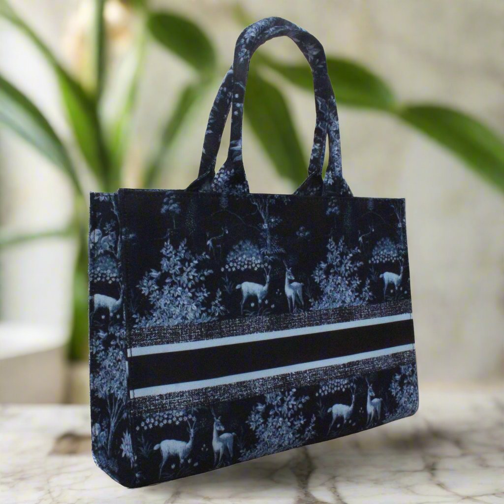 Customized Winter Deer Canvas Tote Bag