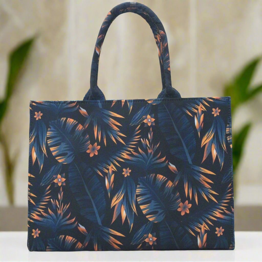 Customized Blue Canvas Tote Bag