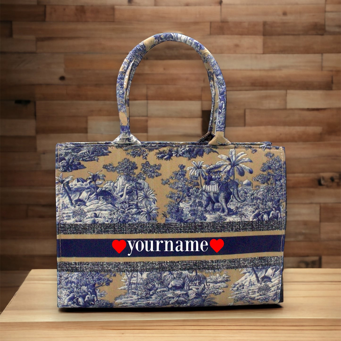 Customized Elephant Town Canvas Tote Bag