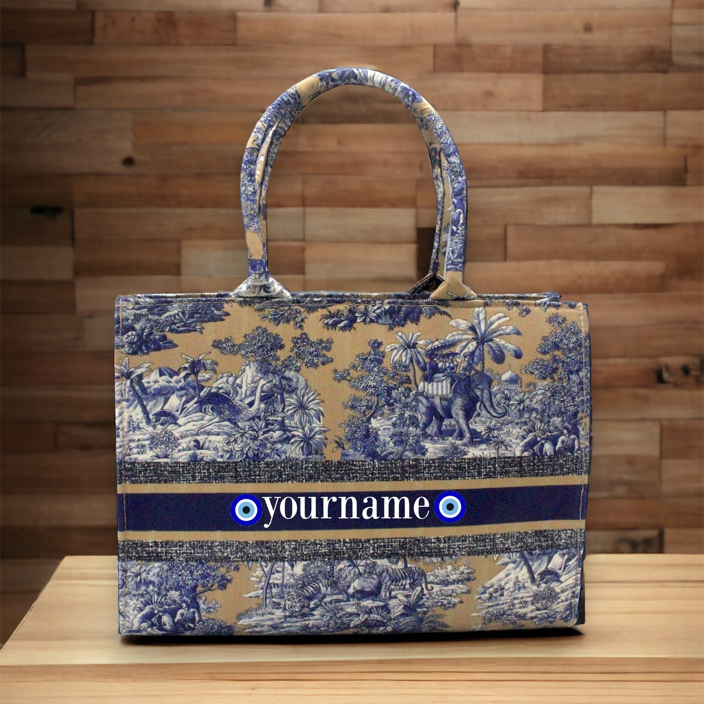 Customized Elephant Town Canvas Tote Bag