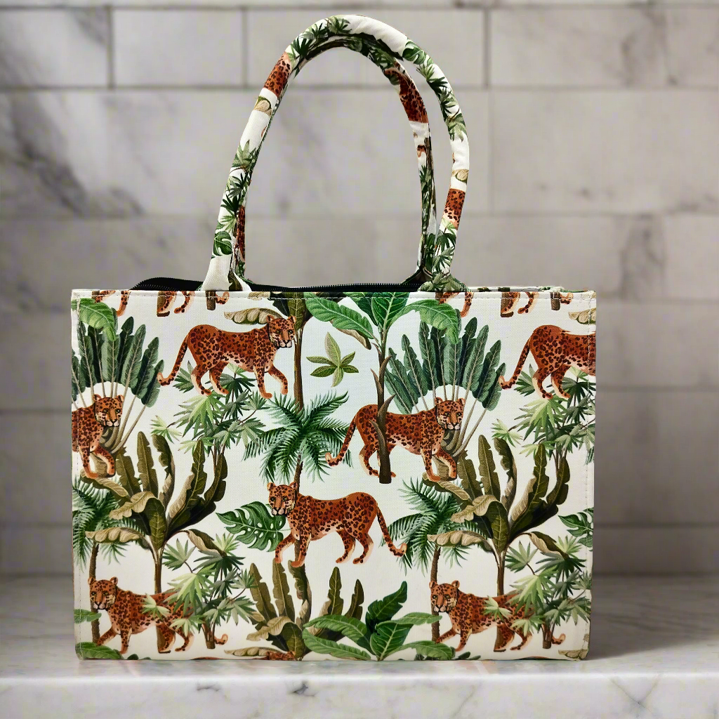 Customized Animal In Zoo Canvas Tote Bag