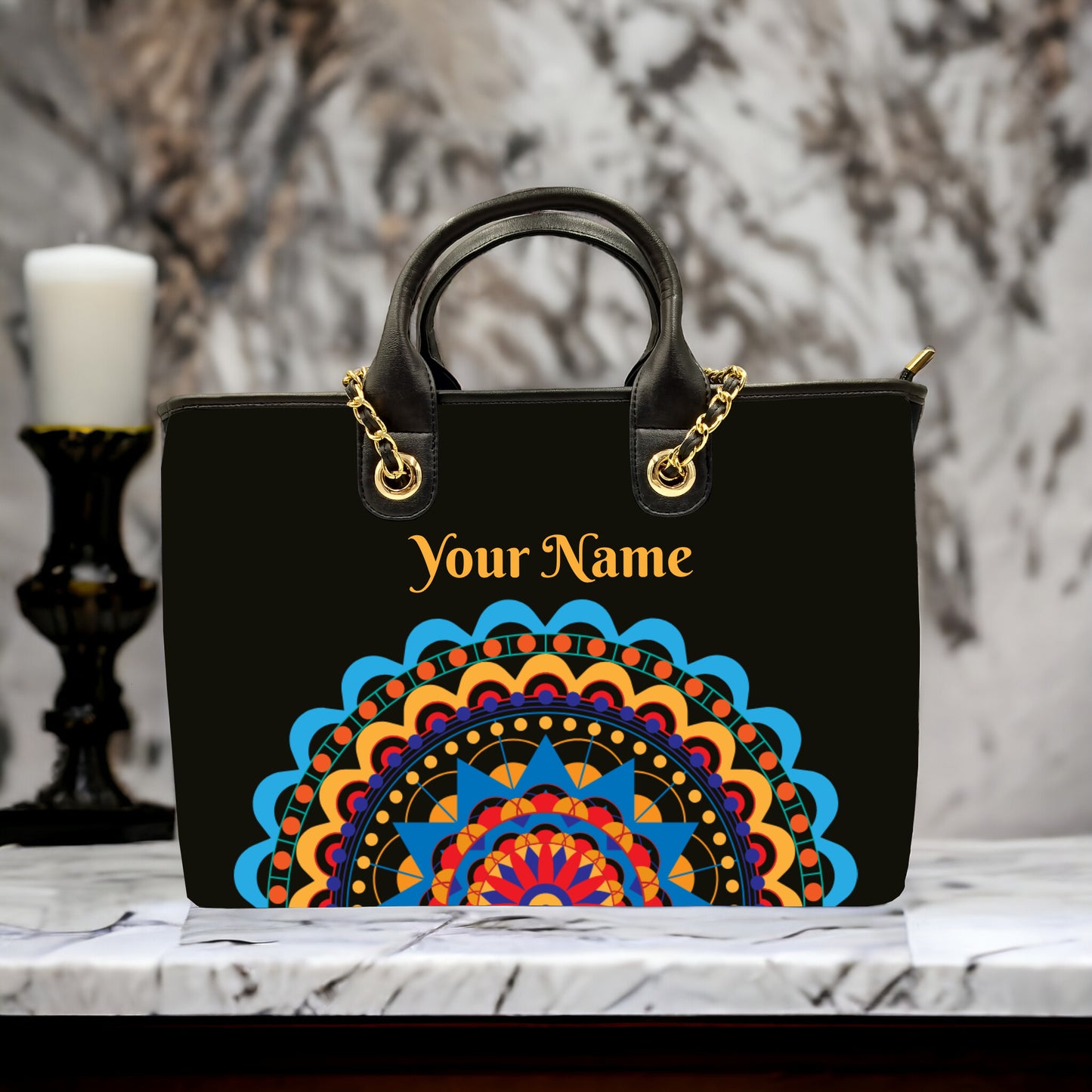 Customised Mandala Canvas Tote Bag