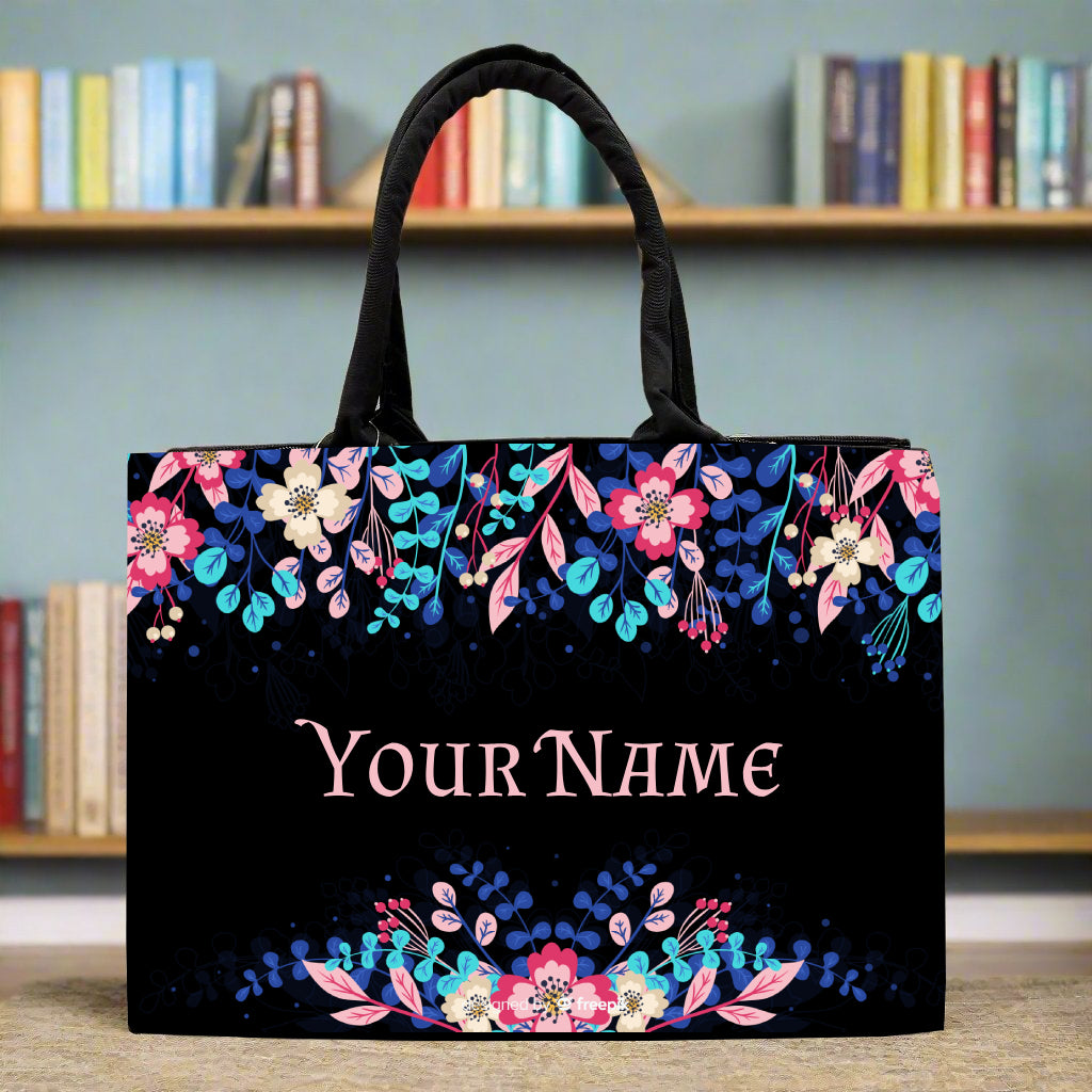 Customised Beautiful Flower Canvas Tote bag