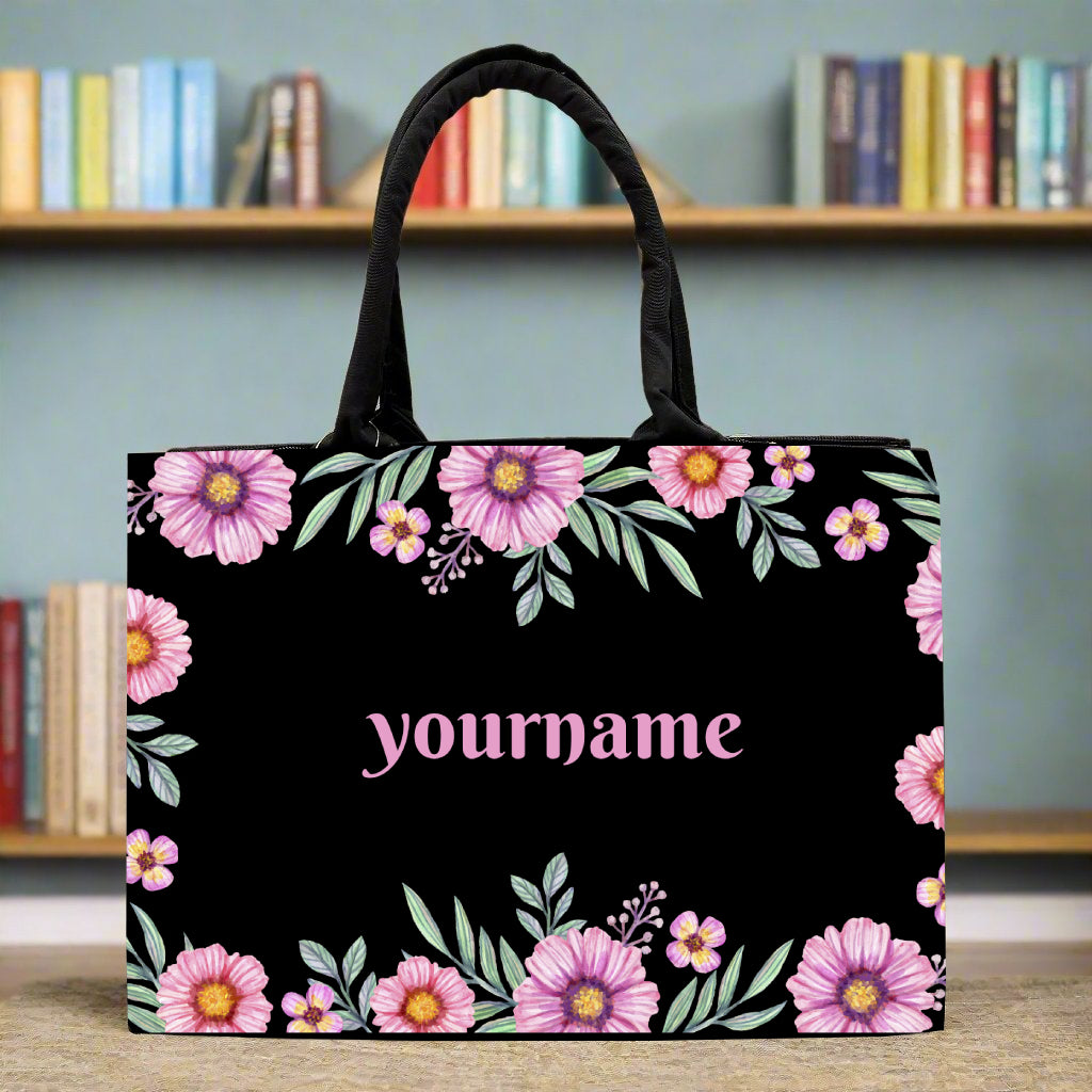Customised Floral Elegance Flower Tote bag