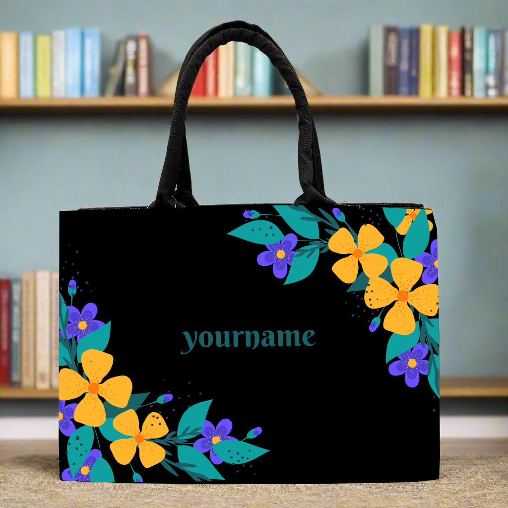 Customised Floral Canvas Tote bag