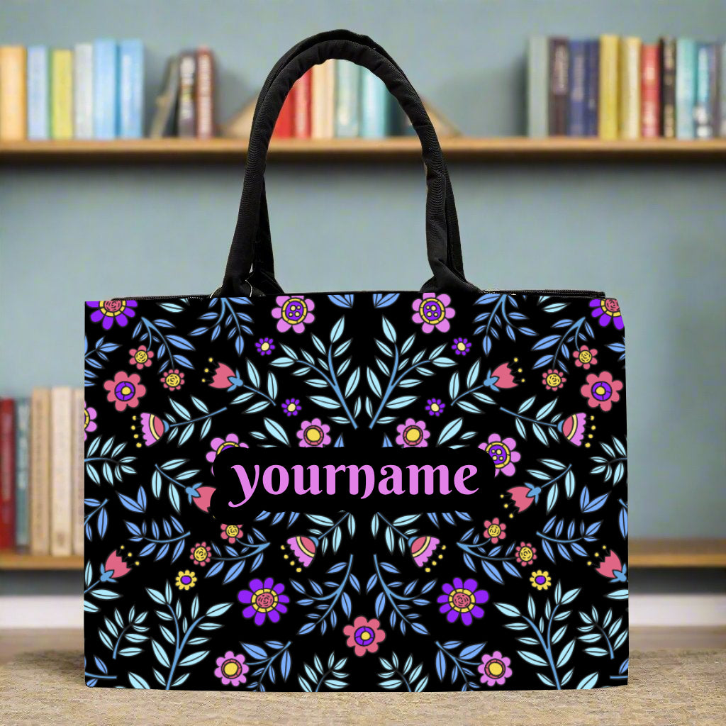 Customised Floral Elegance Flower Tote bag
