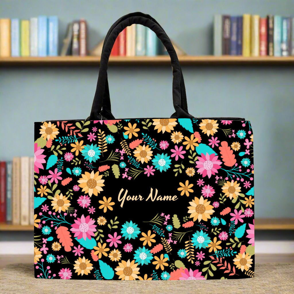 Customised Floral Elegance Tote bag
