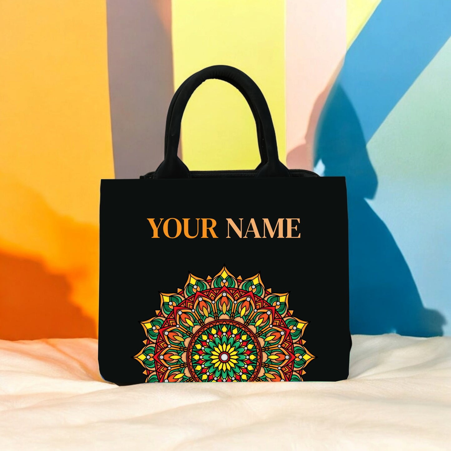 Customized Canvas Mandala Mini Tote Bag