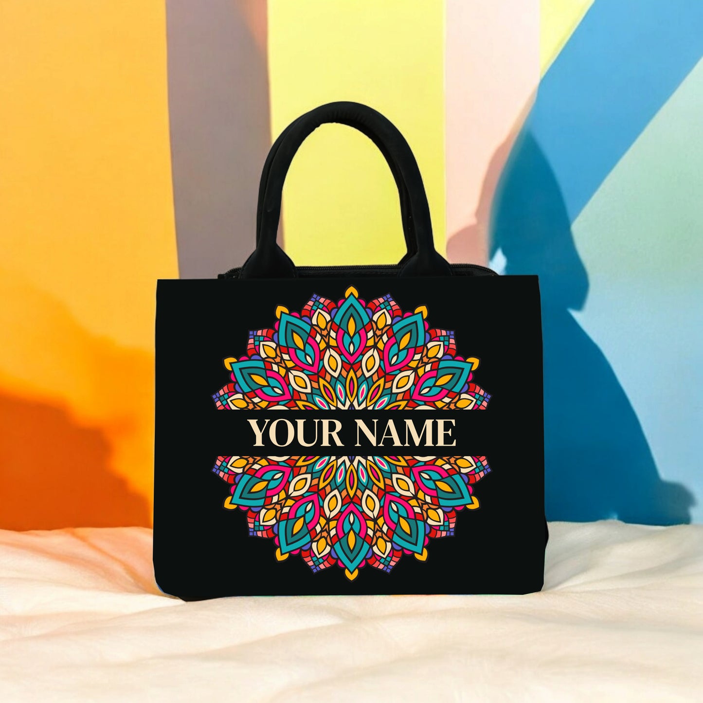 Customized Canvas Mandala Art Mini Tote Bag