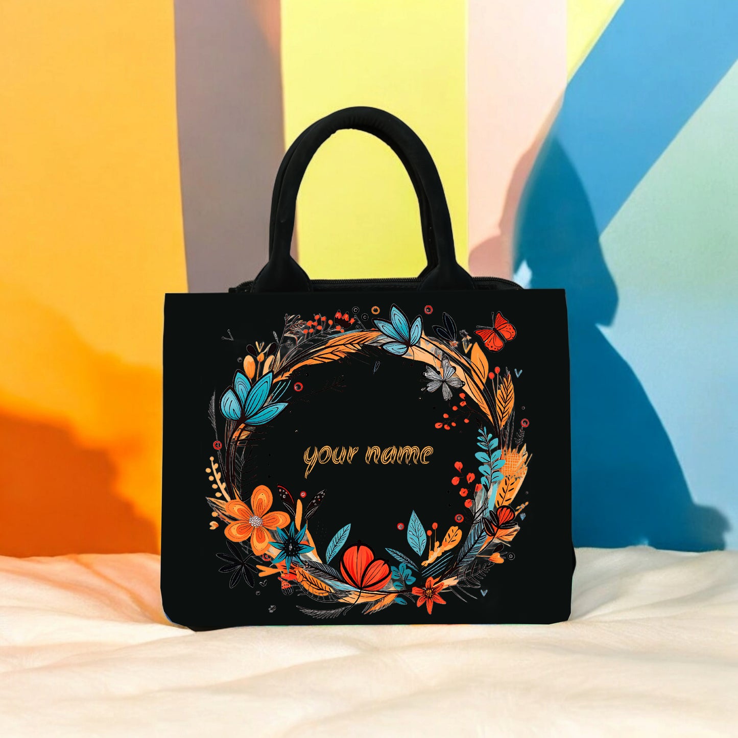 Customized Round design mini tote bag