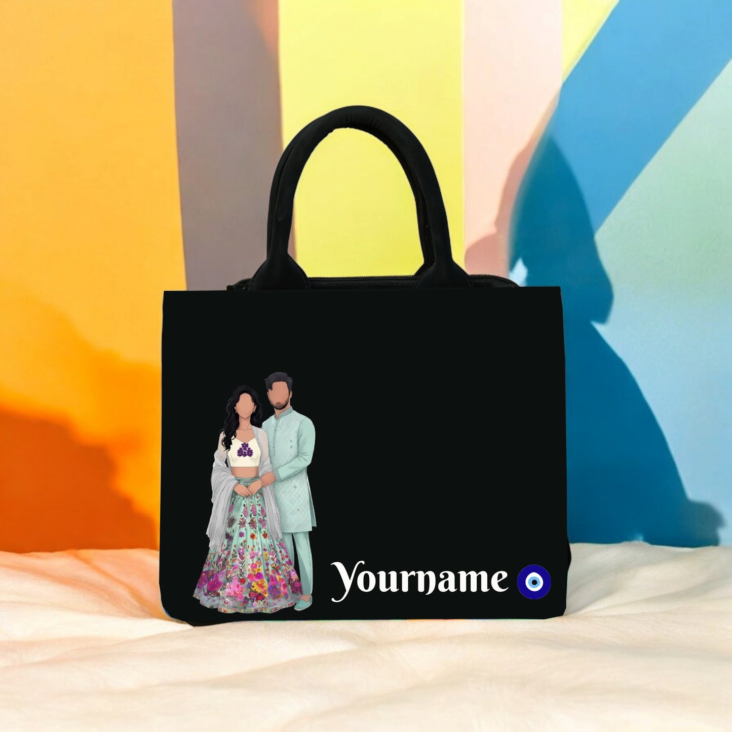 Customized Couple mini tote bag