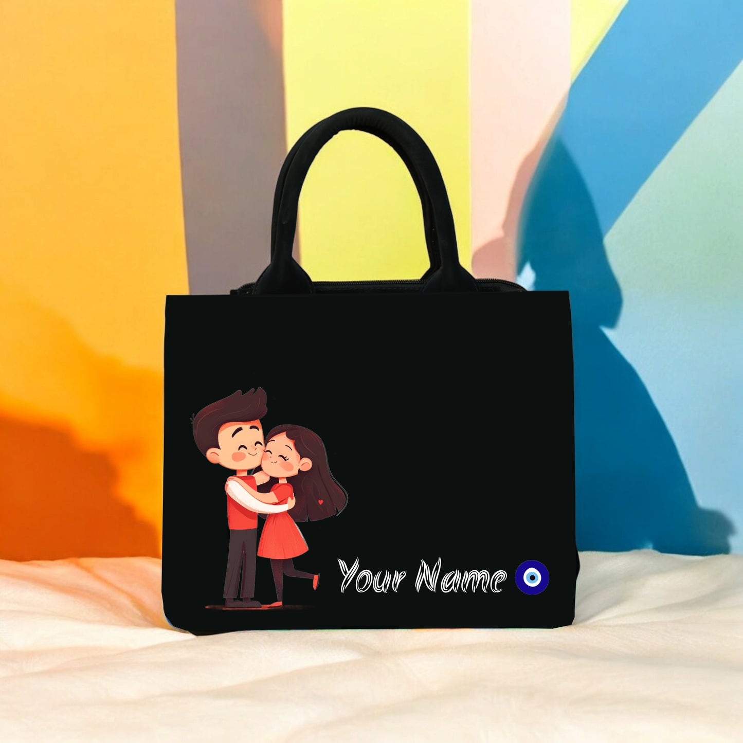 Customized Beautiful Couple mini tote bag
