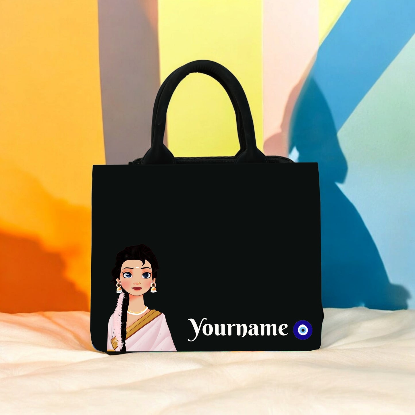 Customized canvas indian mini tote bag