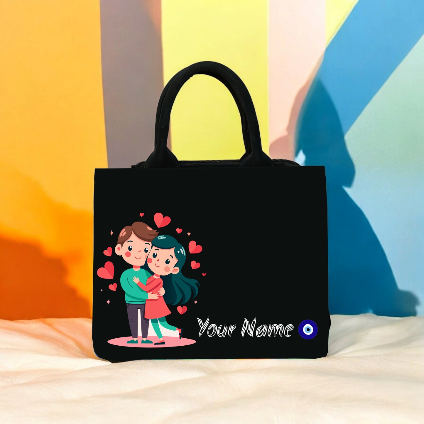 Customized Couple mini tote bag