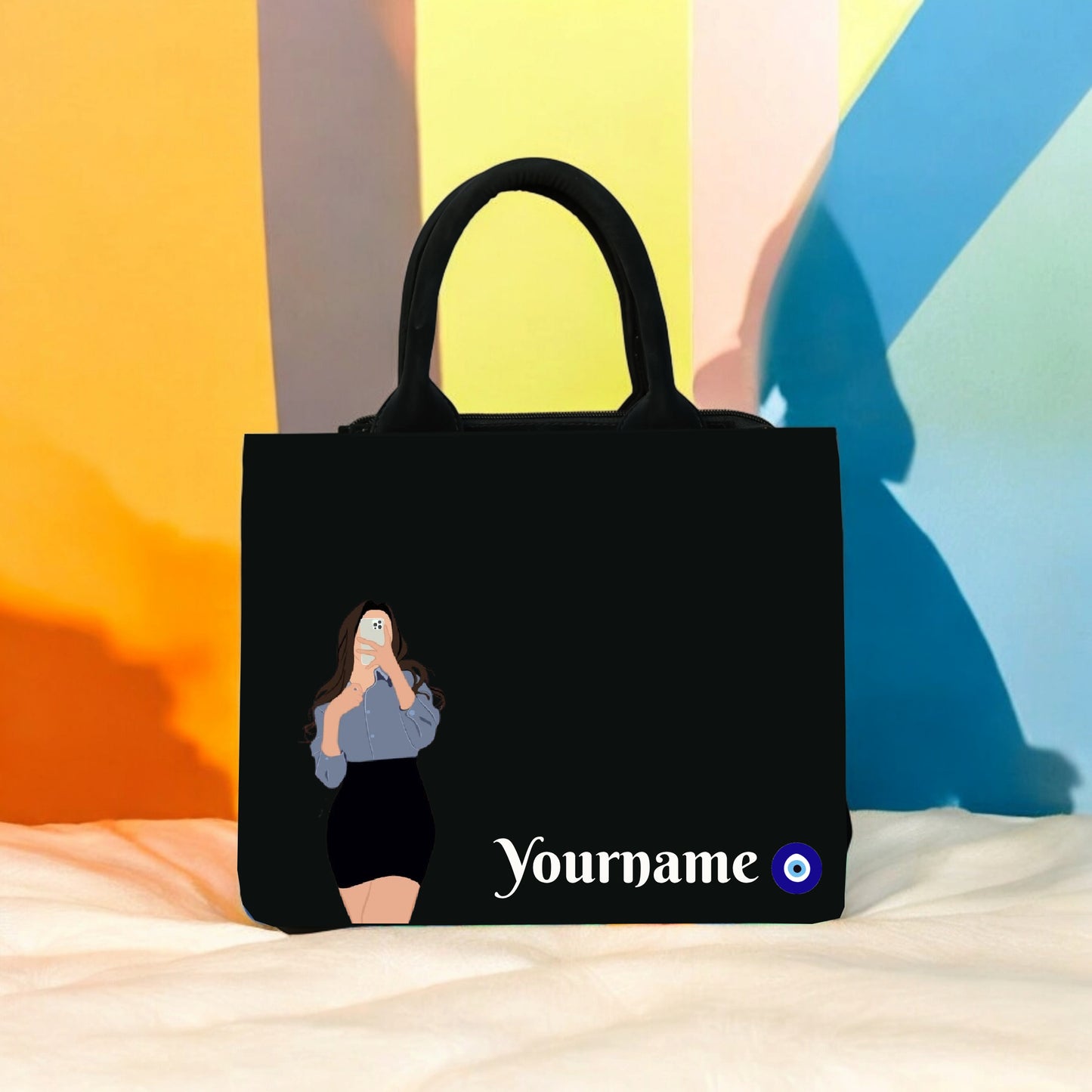 Customized canvas mini tote bag