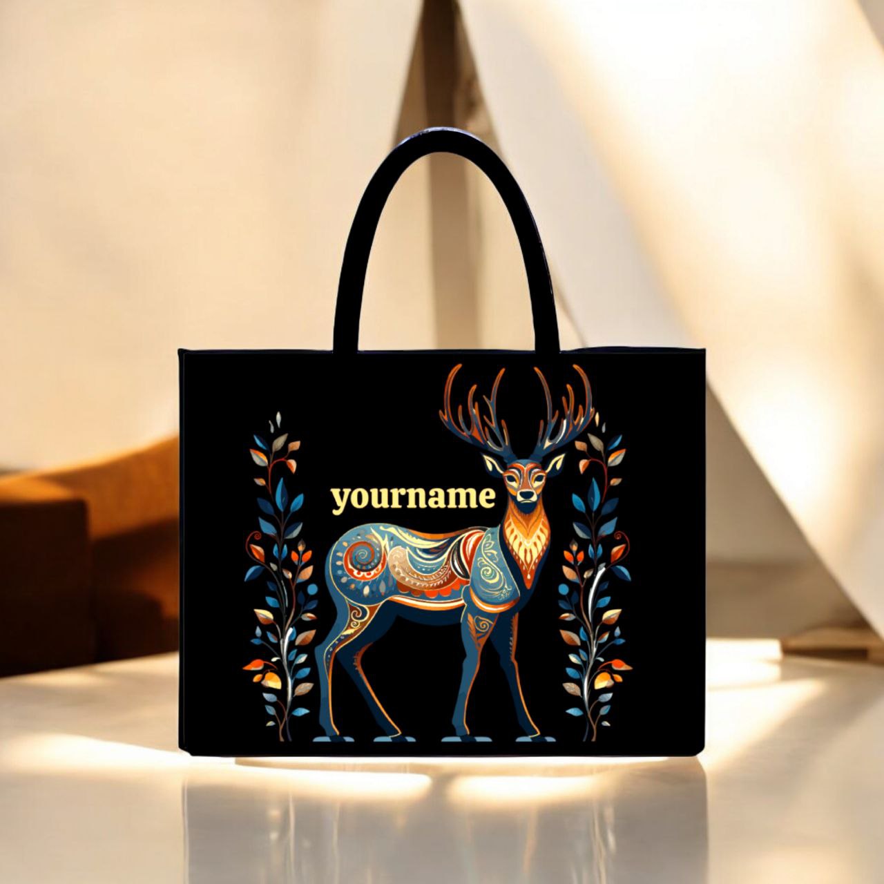 Customised Canvas deer Tote bag