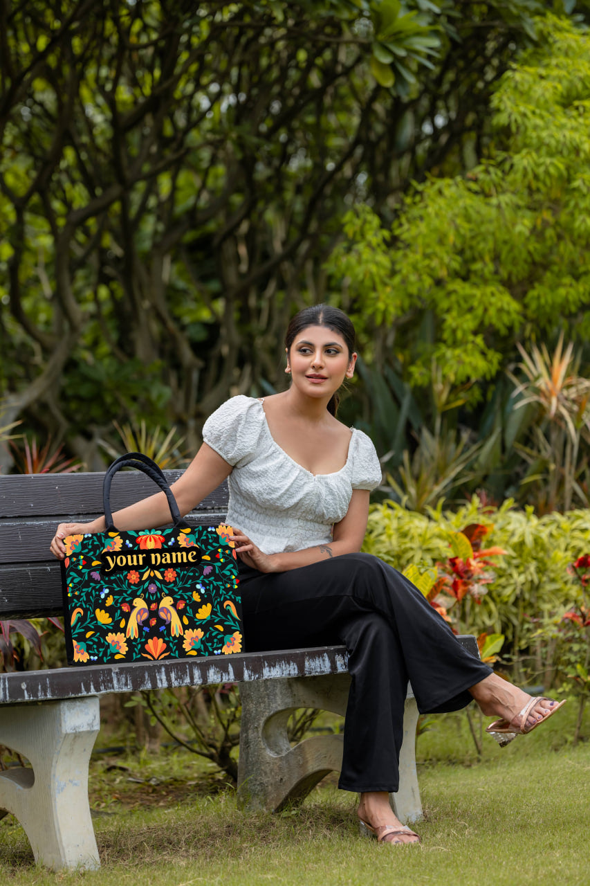 Customised Floral Flower Tote bag