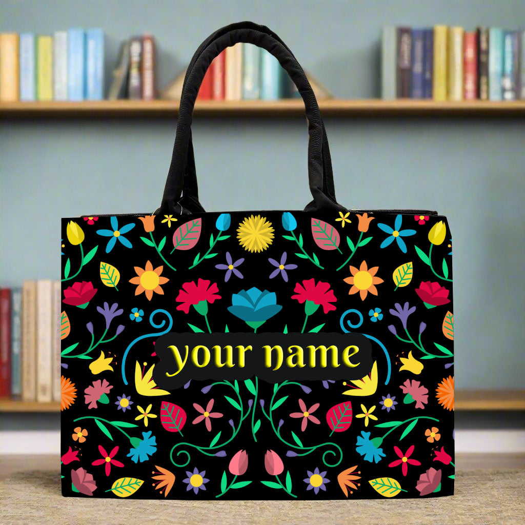 Customised Floral Elegance Flower Tote bag