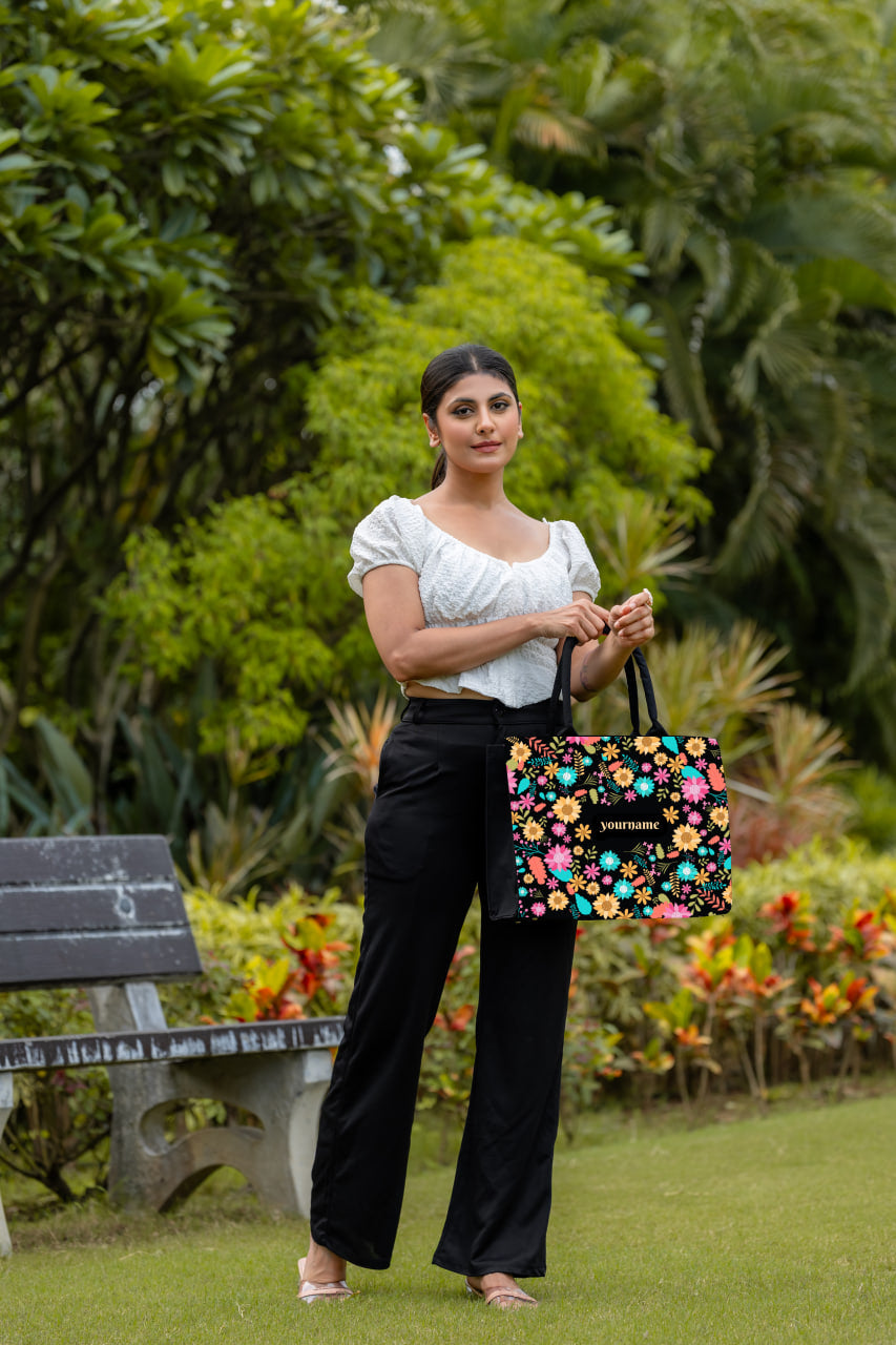 Customised Floral Elegance Tote bag