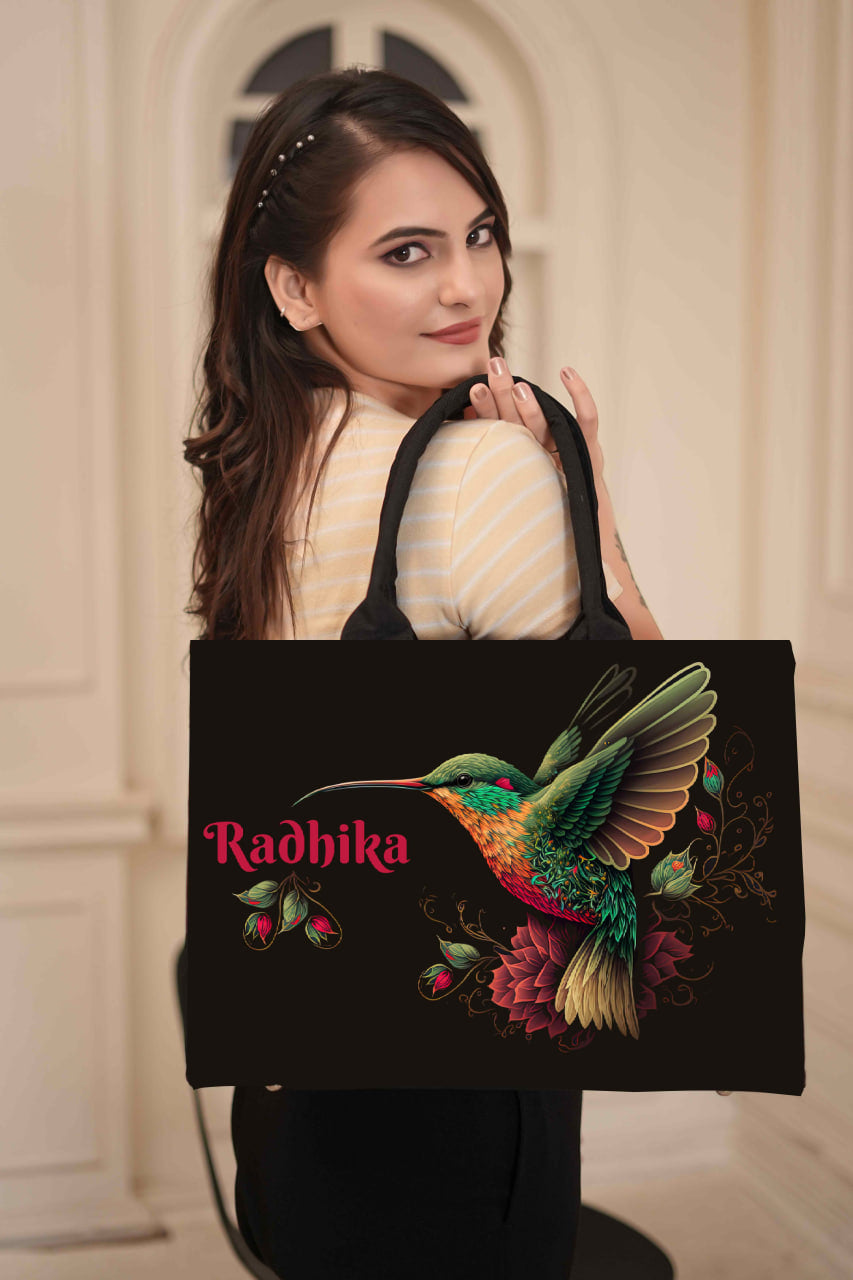 Customised Canvas Flying Bird Tote bag
