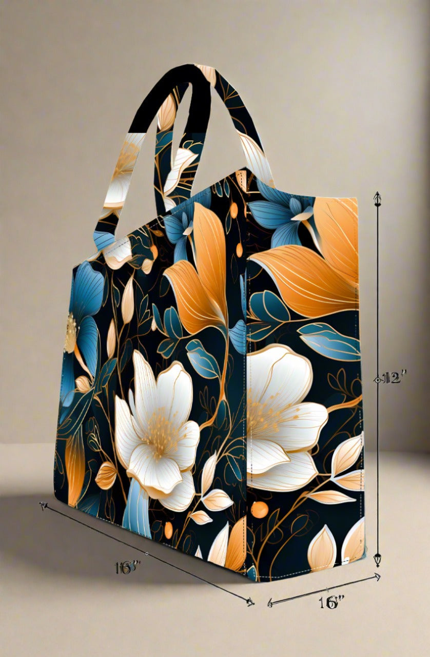 Customized Aquarium Leaf Canvas Tote Bag