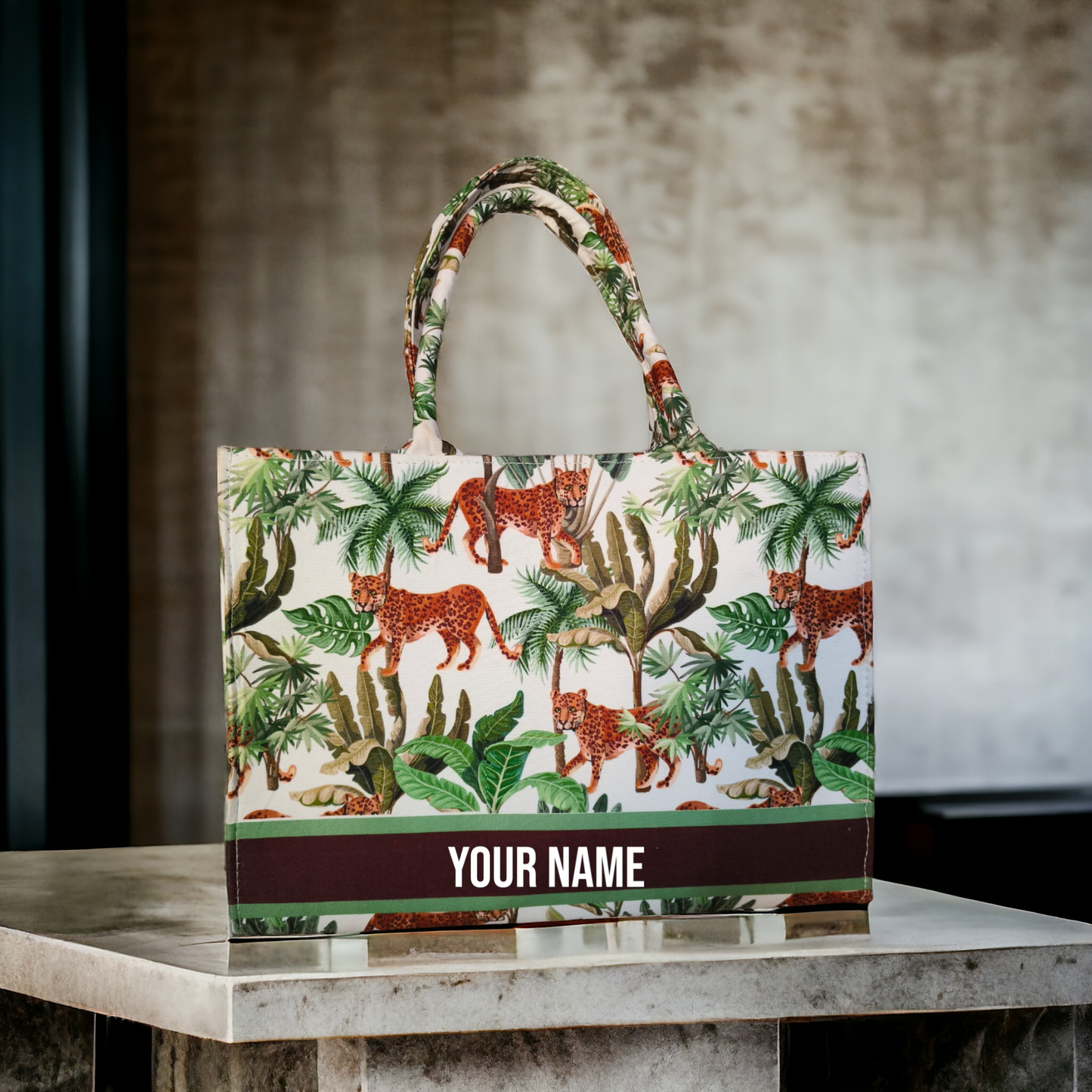 Customized Animal In Zoo Canvas Tote Bag