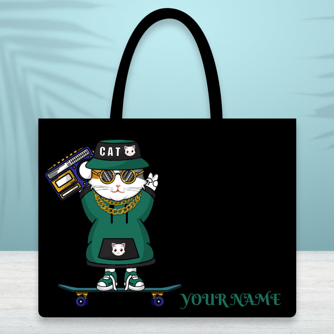 Customised Canvas Rocking Cat Tote bag
