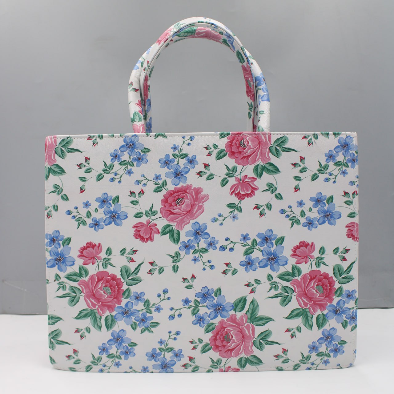 Customised Floral Synthetic Leather Tote Bag