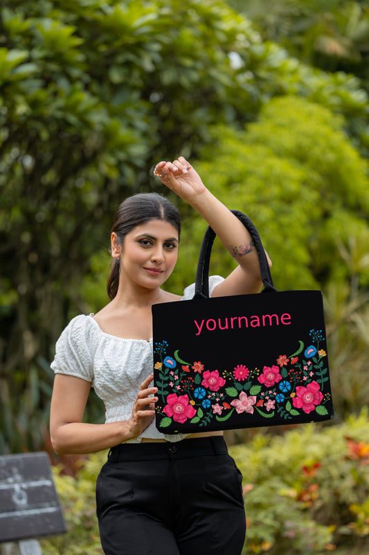 Customised Flower  Floral Tote bag