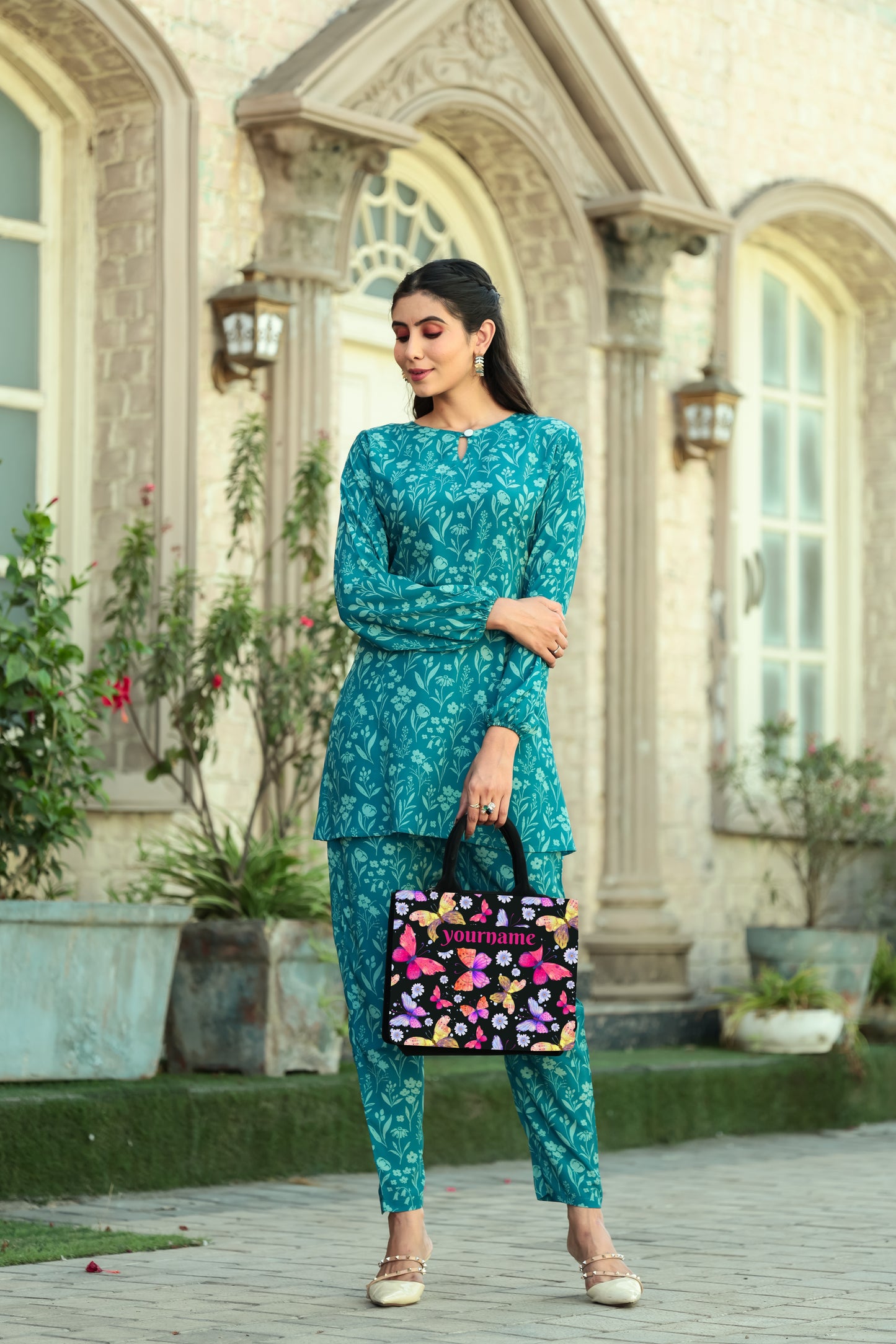Customized Colourful Flower mini tote bag
