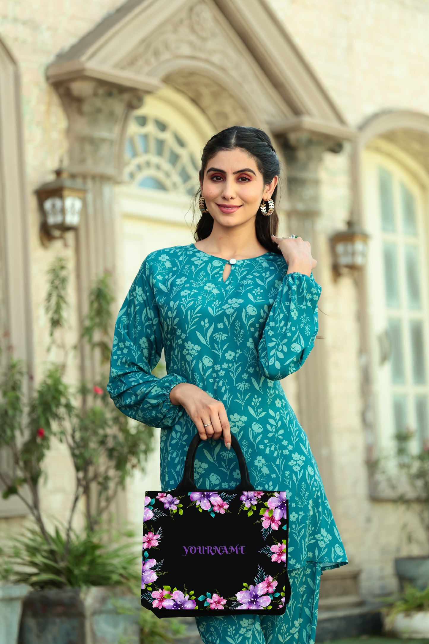 Customized Flower mini tote bag