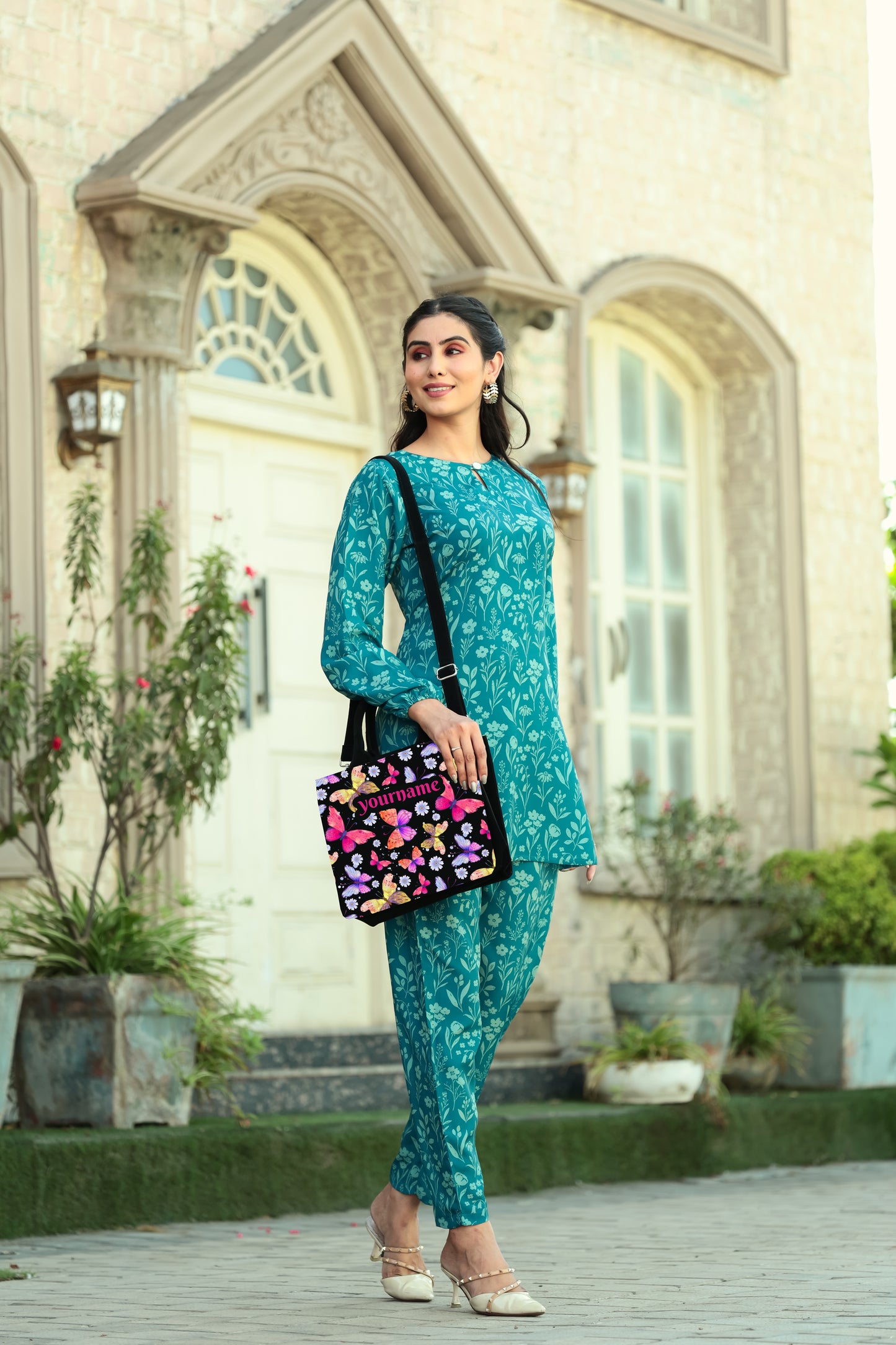 Customized Colourful Flower mini tote bag