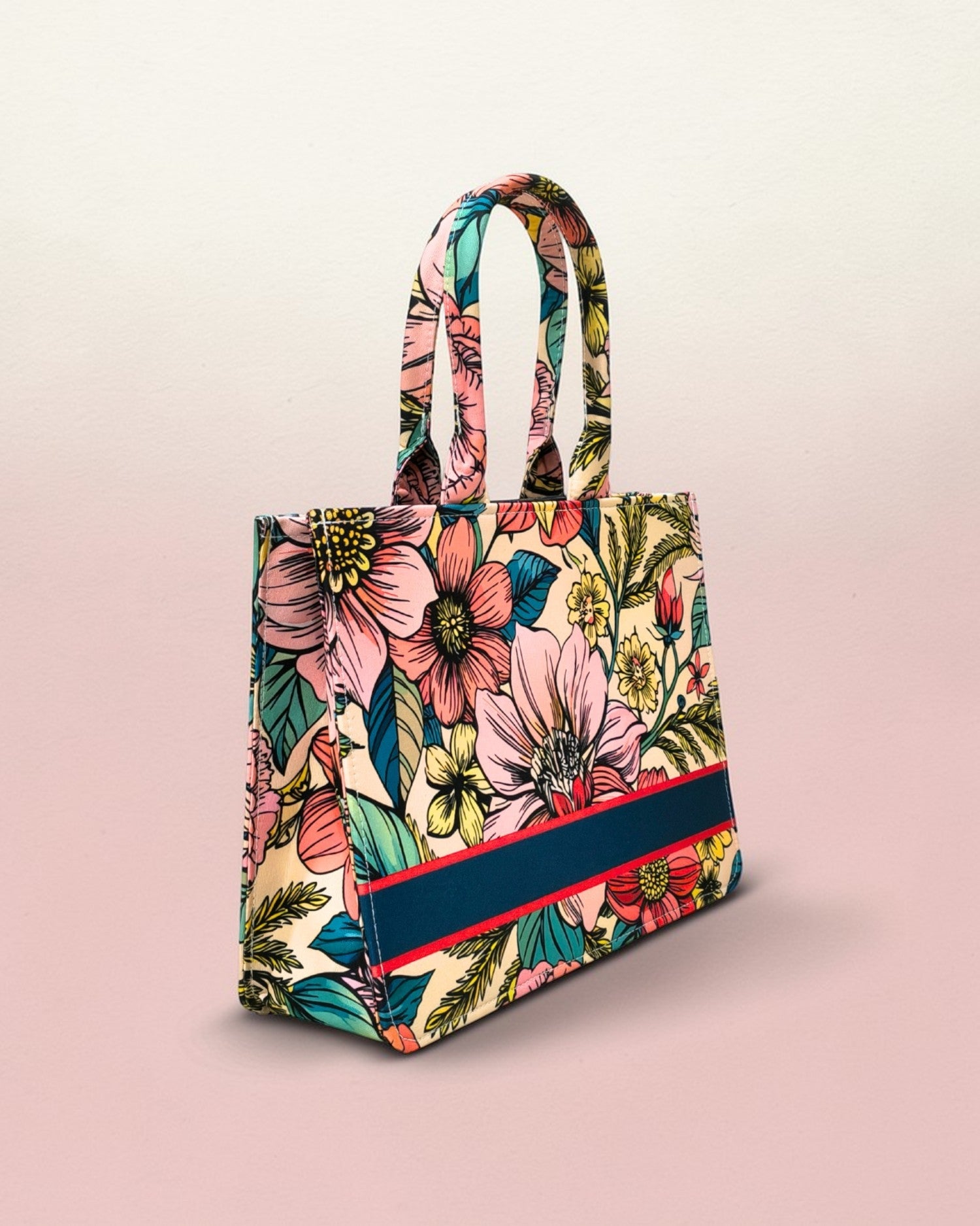 Vintage Safari Illustration Canvas Tote Bag - Exotic Animal Canvas Shopper