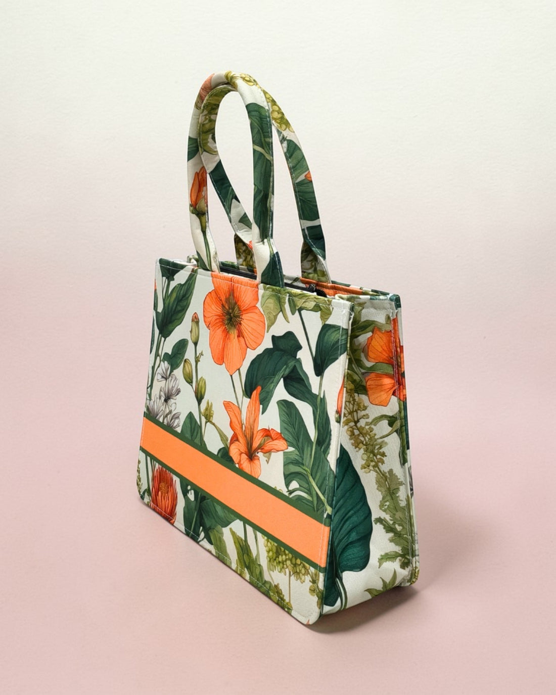 Customized Name Floral Botanical Canvas Tote Bag for Women | Personalised Flower Print Handbag | Custom Gift Tote Bag