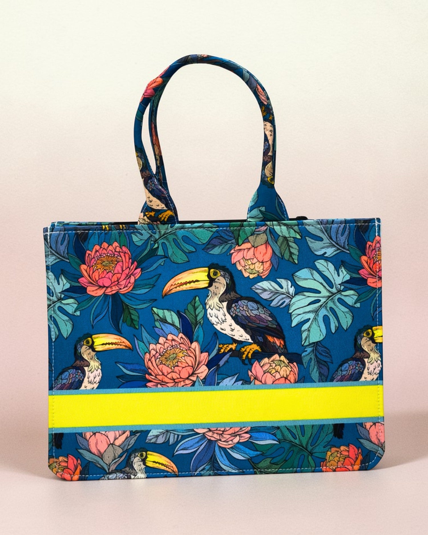 Personalised Toucan Tropical Tote Bag with Name | Custom Canvas Tote Bag for Women | Stylish Office, College & Travel Bag